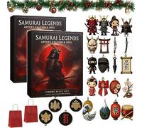 Samurai Legends Advent Calendar - 2025 Christmas Countdown Calendars with 24 Different Samurai Ornaments, 24 Days of Samurai Legends Countdown Advent Calendar for Samurai Enthusiasts (2Set)
