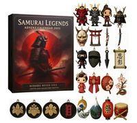 Samurai Legends Advent Calendar - 2025 New Christmas Countdown Calendars with 24 Samurai Props, for Christmas Tree, History Lovers, Japanese Collectible Gifts
