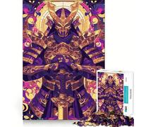 Samurai Magic Card Jigsaw Puzzle for Teenagers 1000 Pieces Recall Upgrade Soothing Fun Clear Cut Wall Art Decor (38x26cm)