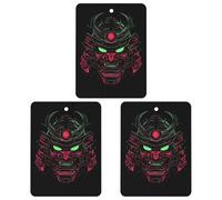 Samurai Mask 3 PCS Car Air Freshener Hanging Aromatherapy Tablets Automotive Ornament for Auto Room Bathroom Bedside Square
