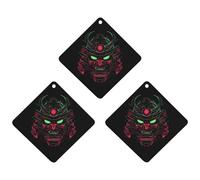 Samurai Mask 3 PCS Car Air Freshener Hanging Aromatherapy Tablets Automotive Ornament for Auto Room Bathroom Bedside Rhombus