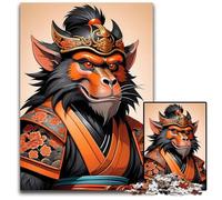 Samurai Mask Baboon 1000 Piece Puzzle Difficult Puzzles for Adults Interactive Family Game Ideal Family Activity Game 1000 PCS(75x50cm)
