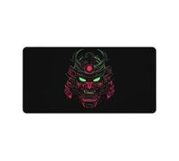 Samurai Mask Desk Mat with Stitched Edge Non-Slip Rubber Base Mouse Pad Office Supplies 30x60cm