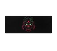 Samurai Mask Desk Mat with Stitched Edge Non-Slip Rubber Base Mouse Pad Office Supplies 30x80cm