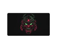 Samurai Mask Desk Mat with Stitched Edge Non-Slip Rubber Base Mouse Pad Office Supplies 40X75cm