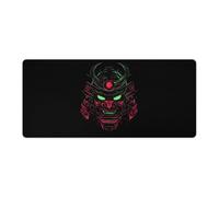 Samurai Mask Desk Mat with Stitched Edge Non-Slip Rubber Base Mouse Pad Office Supplies 40x90cm