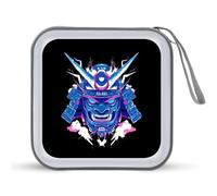 Samurai Mask Japanese CD Case Portable Storage Bag Waterproof Holds 40 DVDs for Home Office Travel