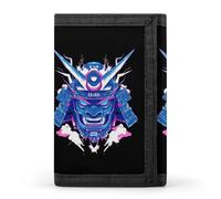 Samurai Mask Japanese Trifold Men's Wallets with 8 Card Slots & Key Hook Slim Travel Purse Money Clip