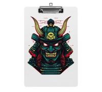 Samurai Mask Oni Devil Japanese Acrylic Clipboard for Letter A4 Size White