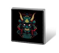 Samurai Mask Oni Devil Japanese Cute Brooches for Women Men Square Pins Badge for Backpack Hat
