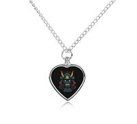 Samurai Mask Oni Devil Japanese Printed Pet Urn Necklace for Unisex Ashes Cremation Memorial Keepsake Pendant Jewelry