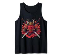 Samurai Masks Fierce Mask with Swords Tank Top