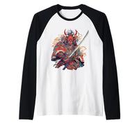 Samurai Masks Warrior Spirit Artwork Raglan Baseball Tee