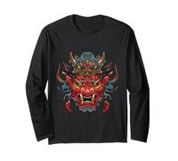 Samurai Masks Warrior Spirit Design Long Sleeve T-Shirt