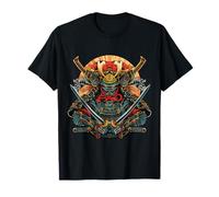 Samurai Masks Warrior Spirit Swords Fusion T-Shirt