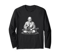 Samurai Monk Meditation Art Long Sleeve T-Shirt