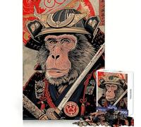 Samurai Monkey 1000 Piece Jigsaws for Teenagers Puzzle Smart Game Group Play Image Assembly Wall Art Decor (38x52cm)