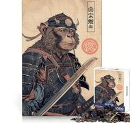 Samurai Monkey Hard Jigsaw Puzzle for Adults 1000 Pieces Fine Logic Toy Calm Fun Neat Edge Thoughtful Gift (50x75cm)
