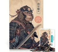 Samurai Monkey Hard Jigsaw Puzzle for Adults 1000 Pieces Fine Logic Toy Calm Fun Neat Edge Thoughtful Gift (50x75cm)