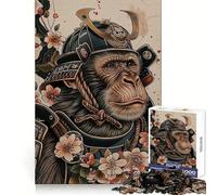 Samurai Monkey Jigsaw Puzzle for Teenagers 1000 Pieces Recall Upgrade Soothing Fun Clear Cut Wall Art Decor (38x26cm)
