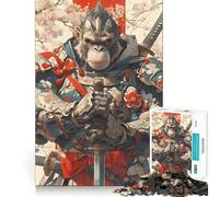 Samurai Monkey Warrior 1000 Piece Jigsaw Puzzles for Adults Teenagers Recall Build Slow Enjoy Exact Cut Art Collectible (50x75cm)