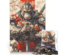 Samurai Monkey Warrior 1000 Piece Jigsaw Puzzles for Adults Teenagers Recall Build Slow Enjoy Exact Cut Art Collectible (50x75cm)