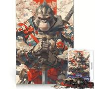 Samurai Monkey Warrior 1000 Pieces Jigsaw Puzzles for Adults Fine Logic Toy Leisure Time Neat Edge Art Collectible (38x26cm)