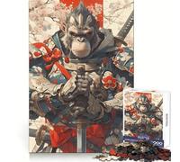 Samurai Monkey Warrior Jigsaw Puzzles 1000 Piece for Adults Smart Reason Toy Casual Fun Smooth Edge Wall Art Decor (38x52cm)