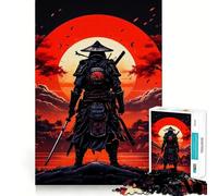Samurai Moon Red Japan Jigsaw Puzzles for Teenagers 1000 Piece Boost Memory Serene Time Premium Cut Birthday Gift (50x75cm)