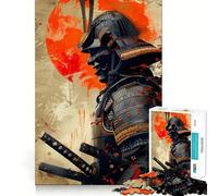 Samurai Moon Red Japanese Jigsaw Puzzles for Adults 1000 Piece Strengthen Recall Casual Fun Quality Edge Stylish Gift (38x26cm)