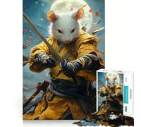 Samurai Mouse Warrior 1000 Piece Jigsaws for Teenagers Puzzle Improve Recall Casual Relax Exact Edge Stylish Gift (38x26cm)
