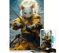 Samurai Mouse Warrior Jigsaw Puzzles 1000 Pieces for Teenagers Logic Train Toy Leisure Fun Smooth Cut (38x52cm)