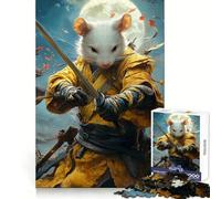 Samurai Mouse Warrior Jigsaw Puzzles 1000 Pieces for Teenagers Logic Train Toy Leisure Fun Smooth Cut (38x52cm)