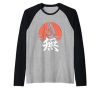 Samurai Mu - Brush Stroke Japanese Warrior Art Raglan Baseball Tee