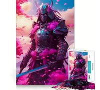Samurai Neon 1000 Piece Jigsaw Puzzles for Teenagers Jigsaw Think Toy Together Fun Sharp Cut Art Collectible (38x52cm)
