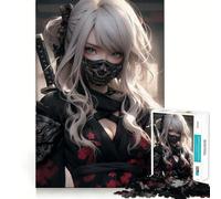 Samurai Ninja 1000 Pieces Jigsaw Puzzles for Teenagers Strong Logic Toy Family Time Clear Edge Warm Surprise (38x52cm)