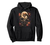 Samurai Ninja Cat Dragon Moon Japanese Aesthetic Art Pullover Hoodie