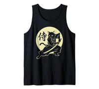 Samurai Ninja Cat Japanese Art Kawaii Anime Retro Aesthetic Tank Top