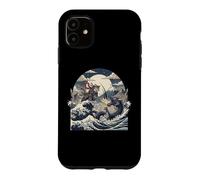 Samurai Ninja Cat vs Dragon Monster Great Wave Japanese Art Case for iPhone 11