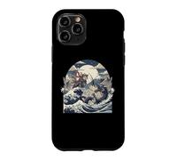 Samurai Ninja Cat vs Dragon Monster Great Wave Japanese Art Case for iPhone 11 Pro