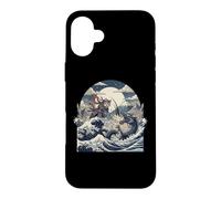 Samurai Ninja Cat vs Dragon Monster Great Wave Japanese Art Case for iPhone 16 Plus