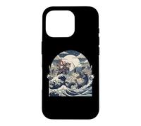 Samurai Ninja Cat vs Dragon Monster Great Wave Japanese Art Case for iPhone 16 Pro