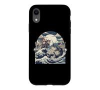 Samurai Ninja Cat vs Dragon Monster Great Wave Japanese Art Case for iPhone XR