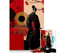 Samurai Ninja Japanese Jigsaw Puzzles 1000 Pieces for Adults Strengthen Recall Calm Mind Quality Edge Warm Surprise (38x26cm)
