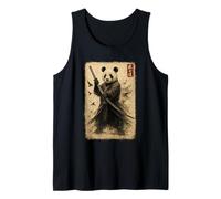 Samurai Ninja Panda Japanese Art Anime Ukiyo-e Graphic Tank Top
