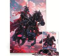 Samurai on Horseback Jigsaw Puzzles 1000 Piece for Teenagers Pure Logic Toy Gentle Relax Clean Cut Fine Art Piece (38x52cm)
