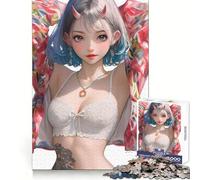 Samurai Oni Girl Jigsaw Puzzles for Teenagers 1000 Piece Brain Workout Toy Mental Relax Art Assembly Unique Gift (50x75cm)