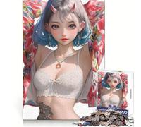 Samurai Oni Girl Puzzle for Teenagers 1000 Pieces Smart Reason Toy Stress Release Sharp Edge Birthday Gift (38x52cm)