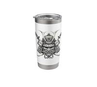 Samurai Oni Mask Helmet with Crossed Swords Stainless Steel Insulated Tumbler