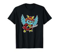 Samurai Owl Retro Winged Warrior T-Shirt